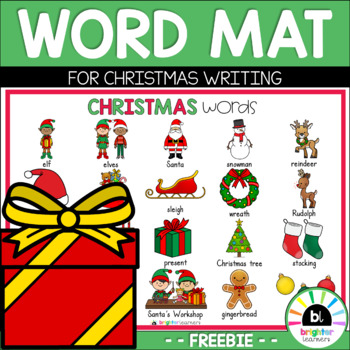Preview of Christmas Writing Mat | FREEBIE | Christmas Word Wall
