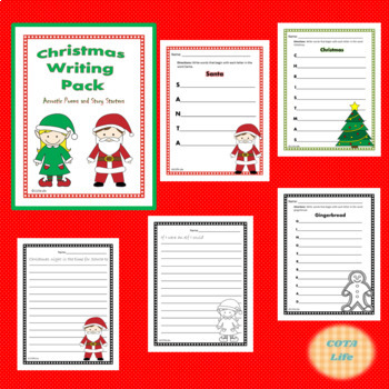 Christmas Writing Pack Acrostic Poems and Story Starters by COTA Life