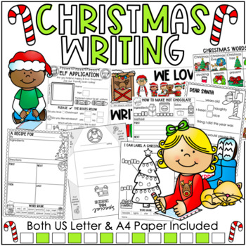 Preview of Christmas Writing Pack - Kindergarten & 1st Grade - Writing Templates & Prompts