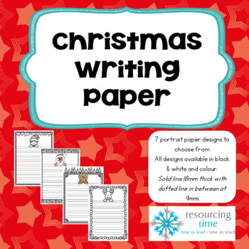 Christmas Writing Paper by Resourcing Time | TPT