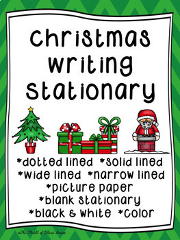 Preview of Christmas Writing Paper--Christmas Writing Stationary--DIFFERENTIATED