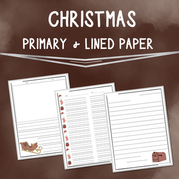 Preview of Christmas Writing Paper / Primary / Lined / Letter Paper / With Picture