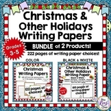 Christmas Writing Paper and Winter Holiday Themed Writing 