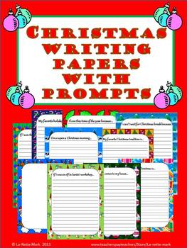 Christmas Writing Paper with Prompts by La-Nette Mark | TPT