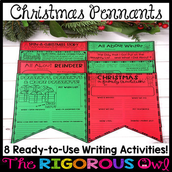 Preview of Christmas Writing Pennants