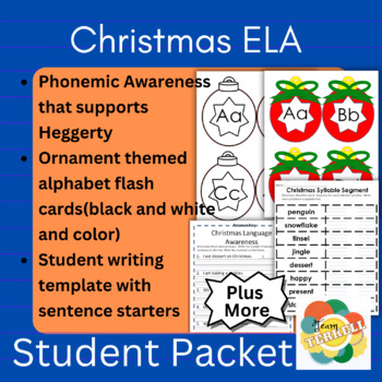 Preview of Christmas Writing, Phonics, and Phonemic Awareness Packet (non-religious)