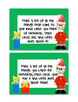 Christmas Writing Prompt Printables in Color and Black & White | TPT
