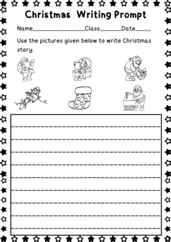 Christmas Writing Prompt with Pictures for Narrative Writing Worksheets