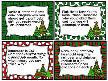 Christmas Writing Prompts by The Teacher's Toolbox | TPT