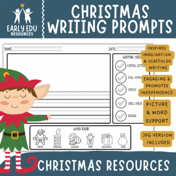 Christmas Writing Prompts | December Writing Center by Early Edu Resources