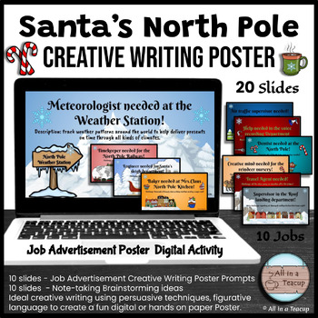 Preview of Christmas Writing Prompts Digital Activity - Santa's Job Advertisement
