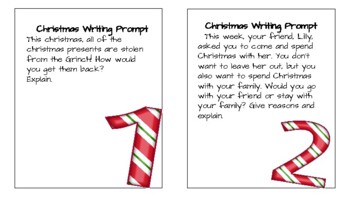 Preview of Christmas Writing Prompts FREE