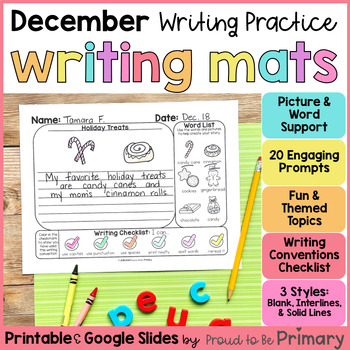 Preview of Christmas Writing Prompts & Daily Journal Activities - December Writing Center