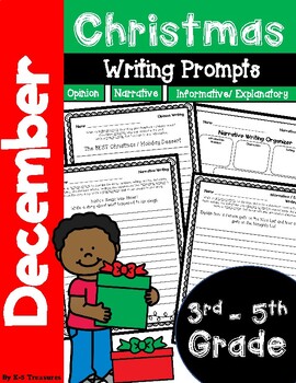 Preview of Christmas Writing Prompts: Opinion, Narrative, and Informative | 3rd - 5th Grade