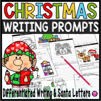 Preview of Christmas Writing Prompts - Santa Letters Writing Templates - December Writing
