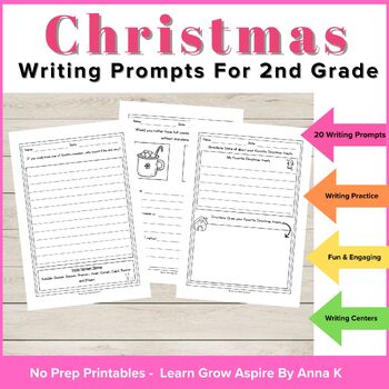 Christmas Writing Prompts Second Grade - 2nd Grade December Writing Center