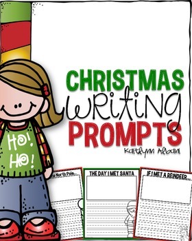 Preview of Christmas Writing - Prompts with Writing Papers