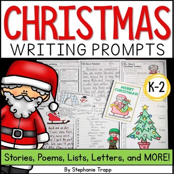 Preview of Christmas Writing Prompts for Kindergarten, First Grade, and Second Grade