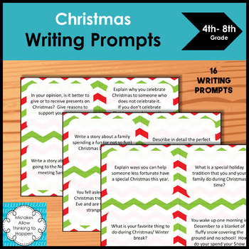 middle school holiday writing prompts