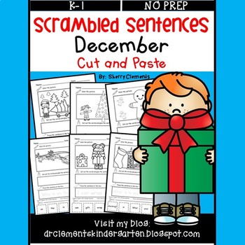 Preview of Christmas Writing | Sentence Scramble | Sentence Building | Cut and Paste