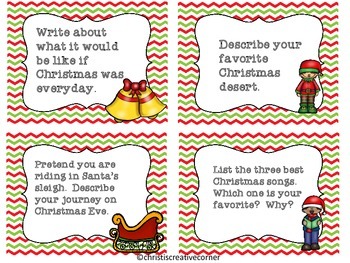 Christmas Writing Task Cards by Christi's Creative Corner | TPT