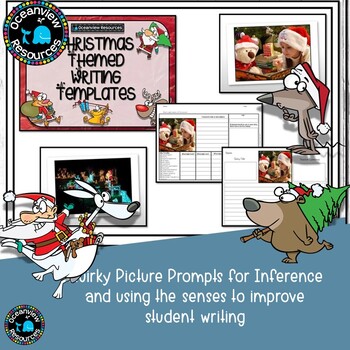 Preview of Christmas Writing Templates with stimulus pictures 