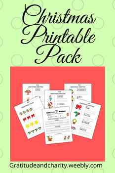 Preview of Christmas Writing and Math Editable Pack