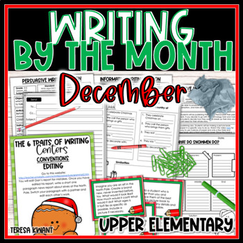 Preview of Christmas and December Writing Lessons for 3rd, 4th, and 5th Grade