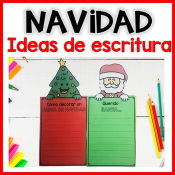 Preview of Christmas Writing prompts in Spanish | Actividad de escritura de Navidad