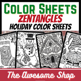 12 Christmas and Winter Zentangle Coloring Pages - 12 desi
