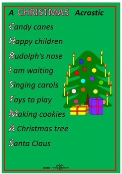 Christmas acrostic poems and templates by Norah Colvin | TpT