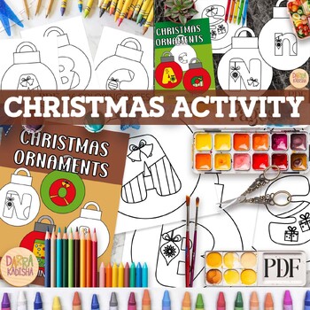 Preview of Christmas activities. Alphabet Ball Ornaments coloring pages