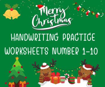 Preview of Christmas activities Handwriting Worksheet Numbers 1-10
