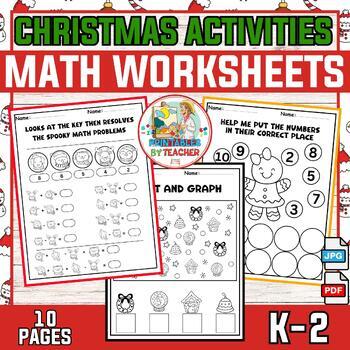 Christmas activities - math count and color worksheets | winter math ...