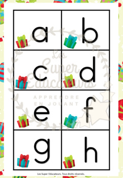 Christmas Alphabet Game Jeu Lettres De L Alphabet Noel Tpt