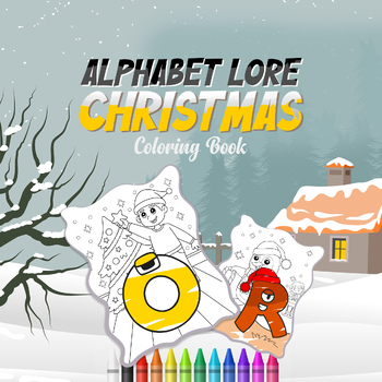 Preview of Christmas alphabet lore coloring book for kids (A-Z characters)