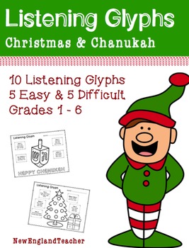 Preview of Christmas and Chanukah Listening Glyphs for Elementary Music Classroom
