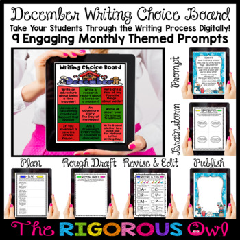 Preview of Christmas and December Digital Writing Prompts