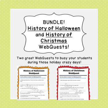 Preview of Christmas and Halloween WebQuests!