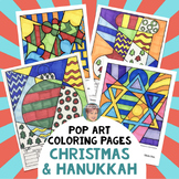 Interactive Christmas Coloring Pages + Writing | Hanukkah 