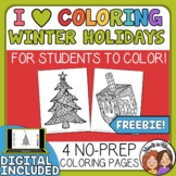 Coloring Pages FREE - Winter Holidays - Christmas and Hanu