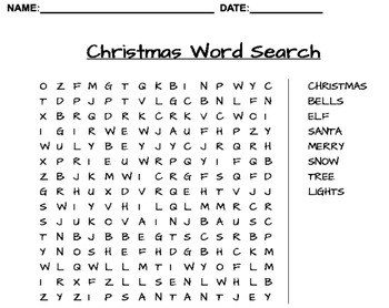 Preview of Christmas and Hanukkah Word Search