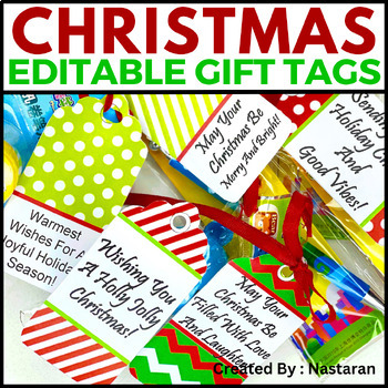 Preview of Christmas and Holiday Gift Tags Printable Editable Labels  Ornament