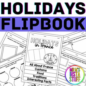 Preview of Christmas Around the World Flipbook Winter Holidays - FRANCE