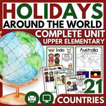 Preview of Christmas and Holidays Around the World Upper Elementary Passages, Map Skills