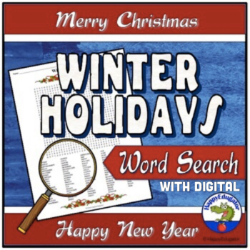 Preview of Christmas and New Year Word Search - Winter Holidays Drawing Paper with Easel