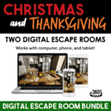 Christmas and Thanksgiving Digital Escape Rooms Bundle — H