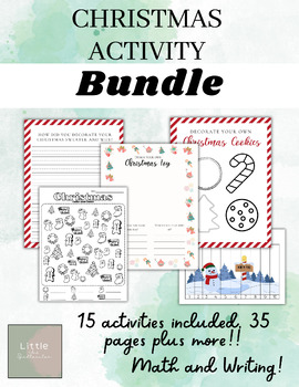 Preview of Christmas and Winter Activity Bundle-Math and Writing-Centers-Kinder and 1st