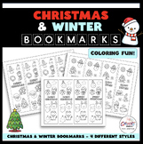 Christmas and Winter Coloring Bookmark Set