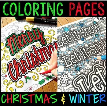 Preview of Christmas and Winter Coloring Pages for Adults, Teens
